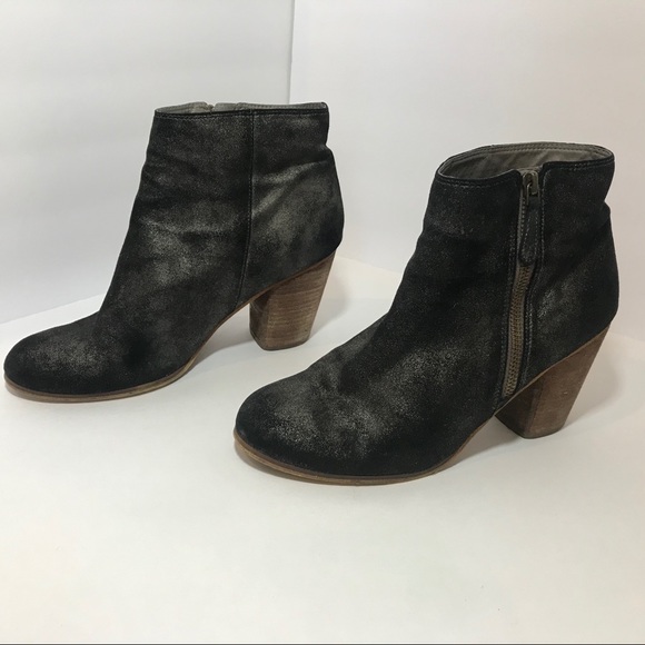 BP Black with Silver Suede Trolley Ankle Booties - Picture 2 of 6